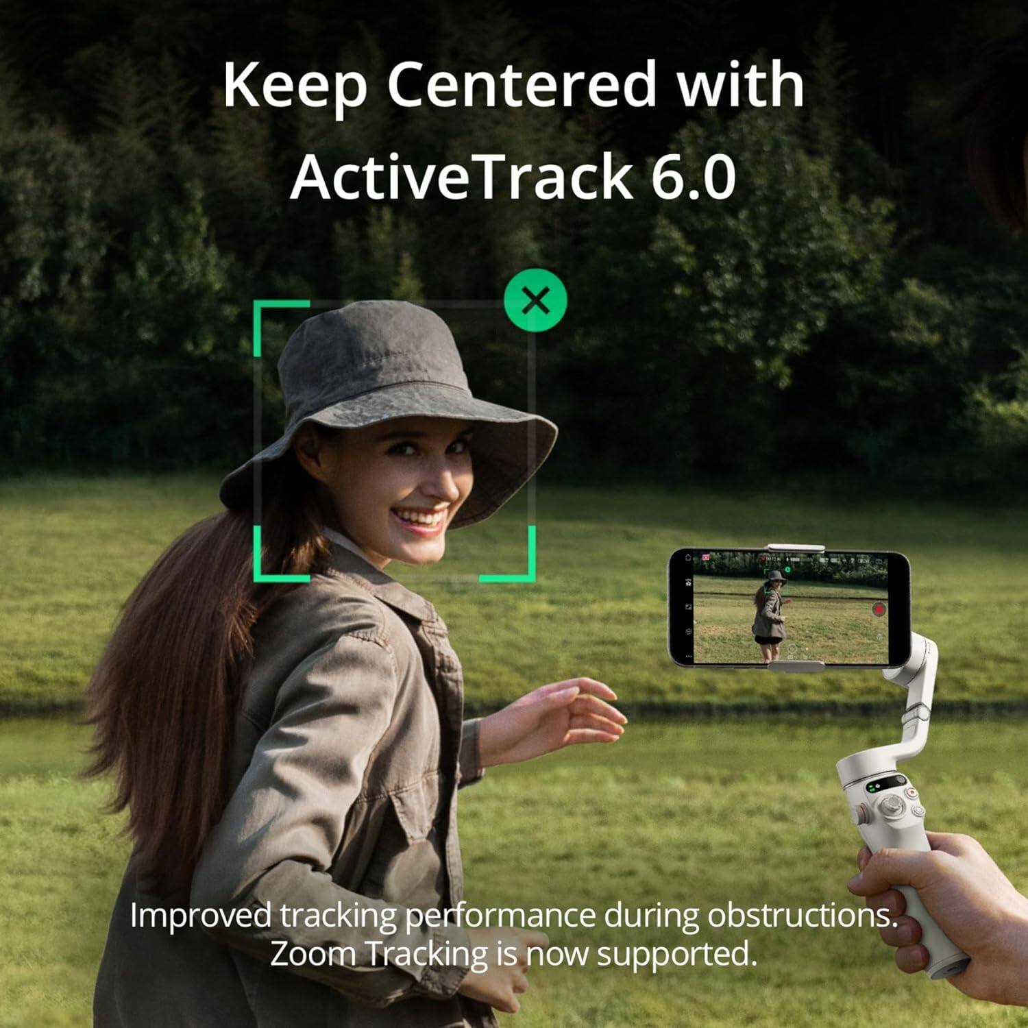 Keep Centered with ActiveTrack 6.0

Improved tracking performance during obstructions. Zoom Tracking is now supported.