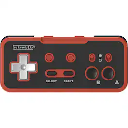 Retro-Bit - Origin 8 Wireless Controller for Original NES, PC/Windows, MacOS, USB Devices, Switch Online - Black/Red - Red Black