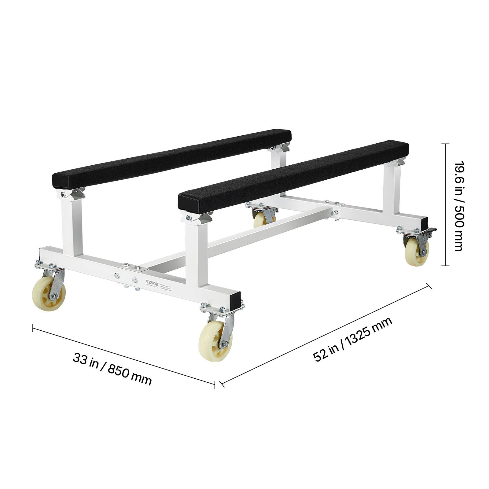 19.6 in / 500 mm  
33 in / 850 mm  
52 in / 1325 mm