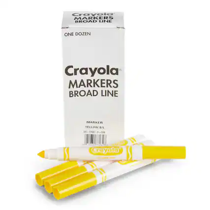 Crayola MARKERS BROAD LINE ONE DOZEN
Crayola MARKERS BROAD LINE MARKER YELLOW.B/L
S8 58-7700-8-034 034
71662 77134
Crayola.com
Crayola.com