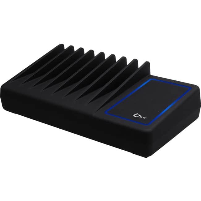 SIIG Inc - SIIG 10-Port USB Charging Station with Ambient Light Deck - Charging up to 10 iPads or Smartphones simultaneously - Black