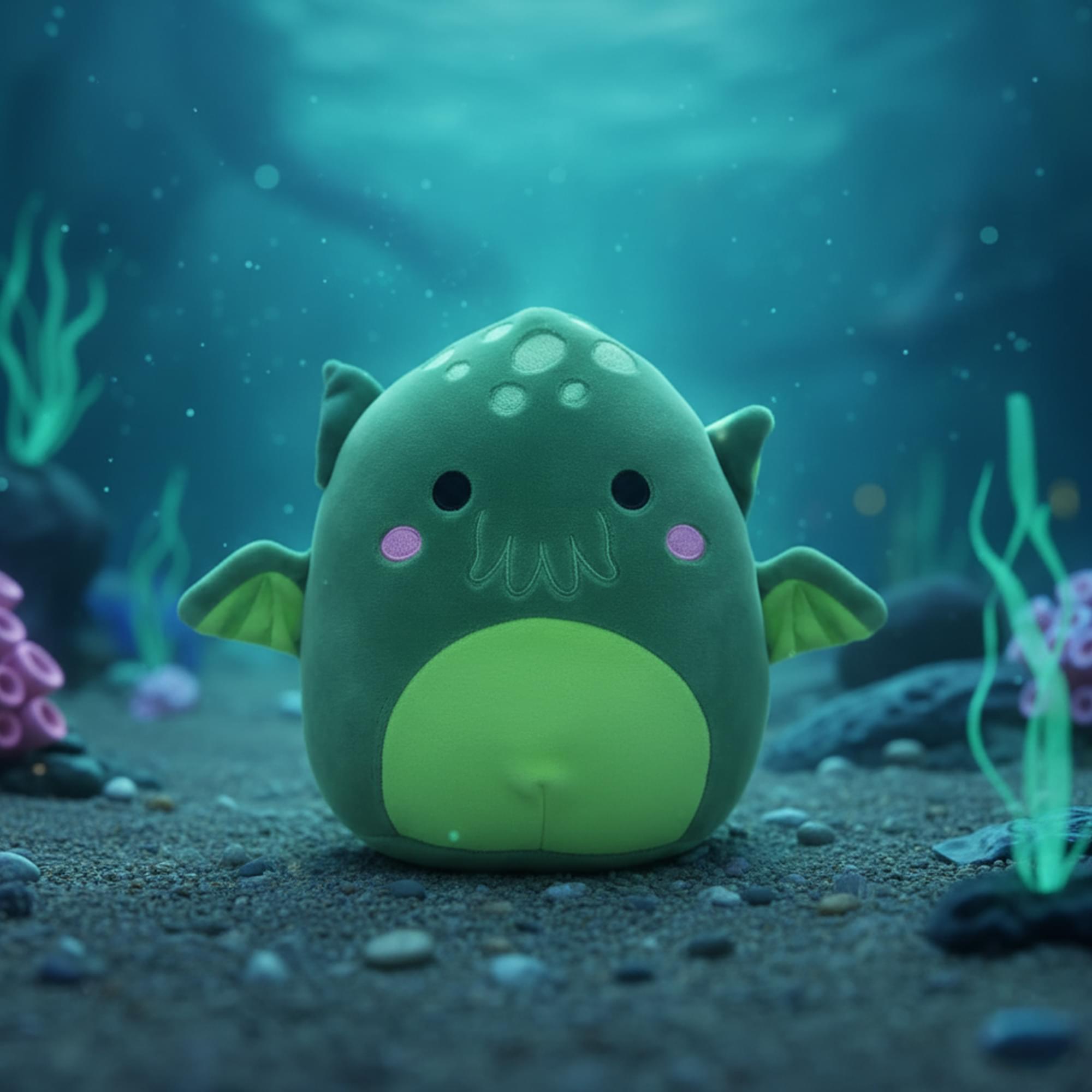 Alt View 3. Kellytoy - Squishmallows 8 Inch Plush | Noro The Cthulhu - Green.