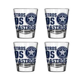 Logo Brands - Houston Astros 4-Pack 2oz. Shot Glass Set - Multicolor