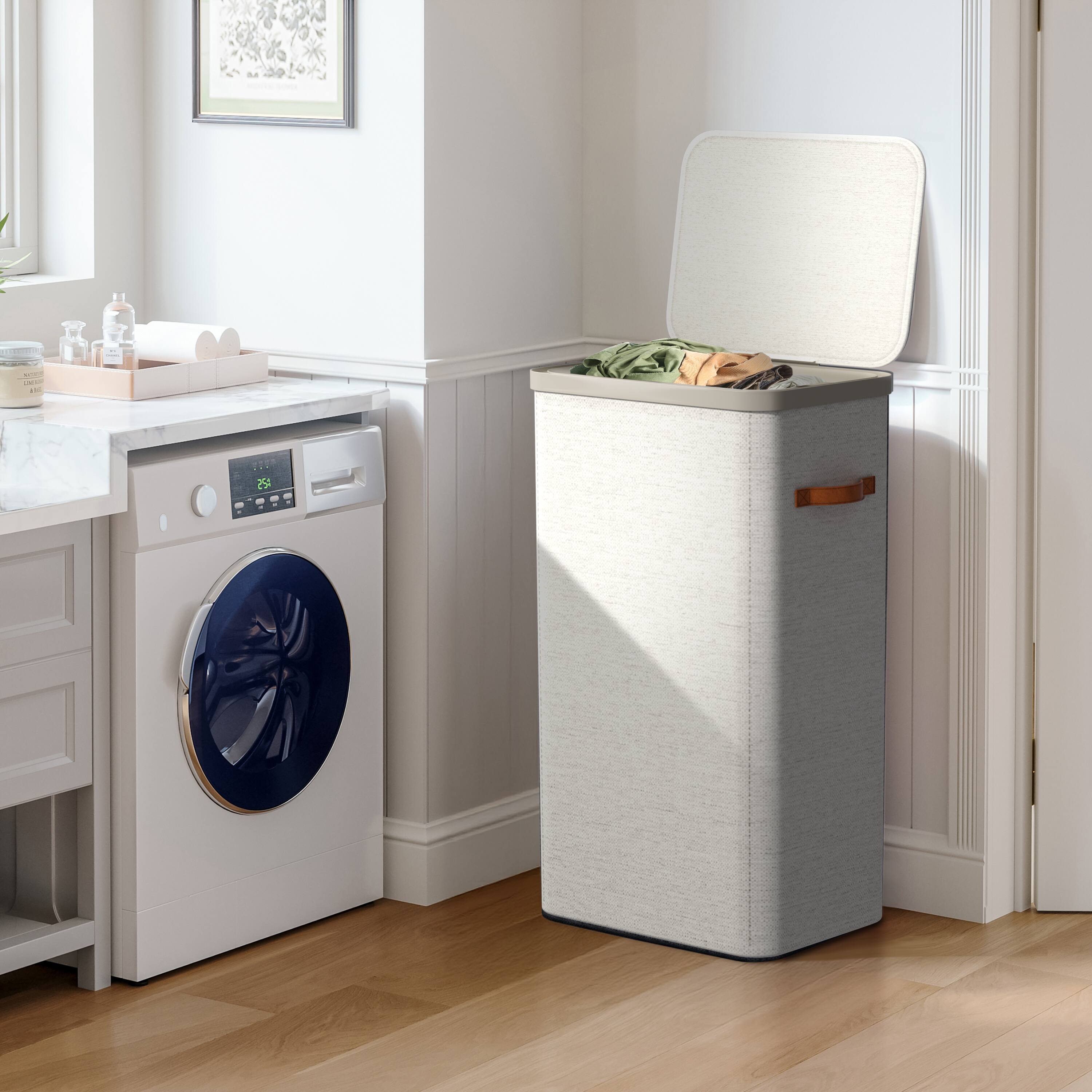 Alt View 1. Sorbus - Sorbus Fabric Laundry Hamper, Collapsible 1-Compartment Laundry Basket with Removable Laundry Bag - Beige.