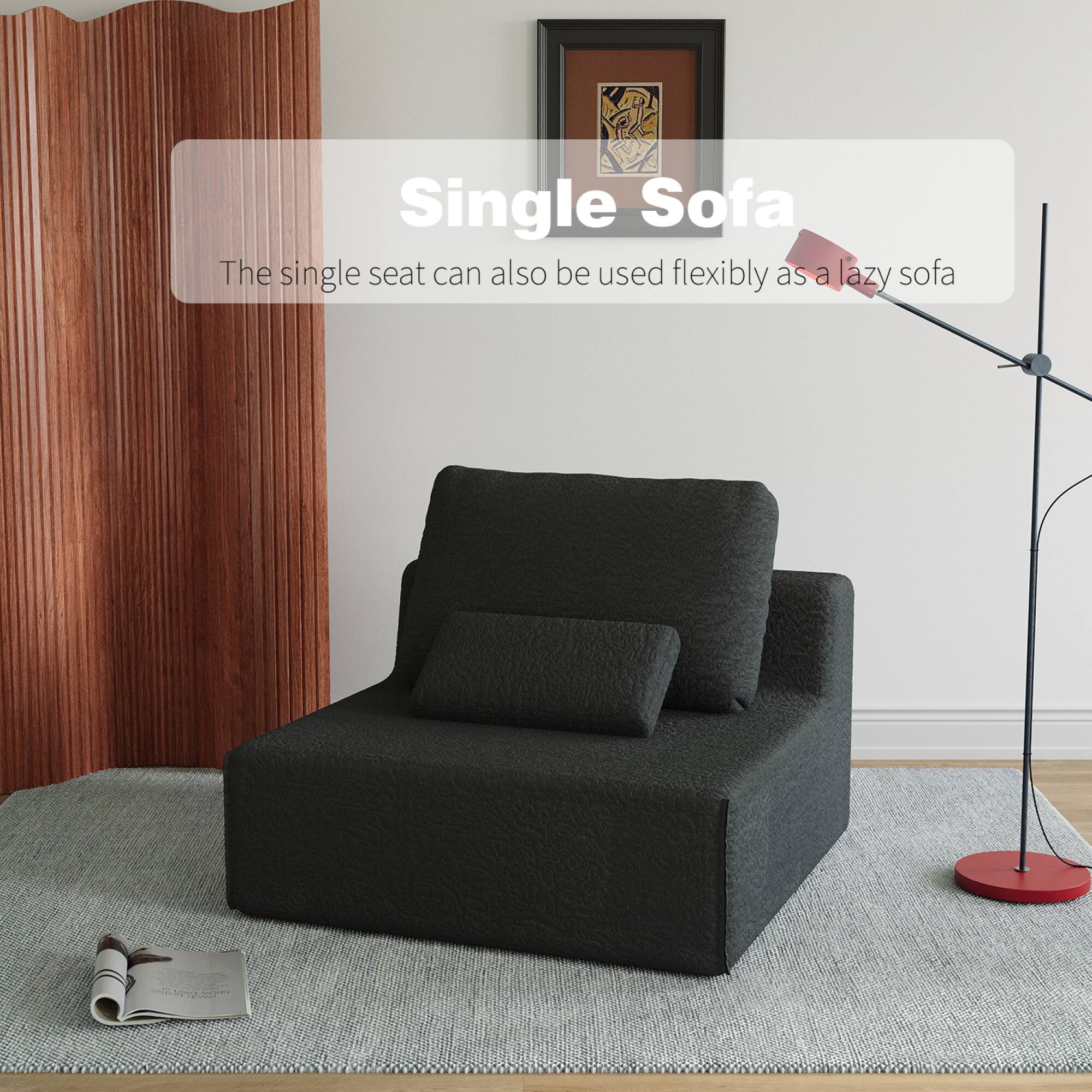Single Sofa  
The single seat can also be used flexibly as a lazy sofa