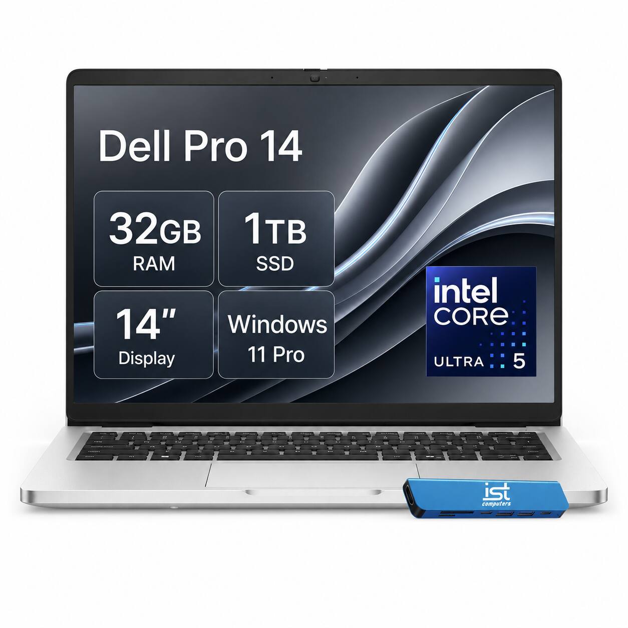 Dell - Upgraded - Pro 14 14'' FHD+ Laptop - Latitude - AI PC - Business - Intel Core Ultra 5 235U - 32GB Memory - 1TB SSD - Windows 11 Pro - Silver