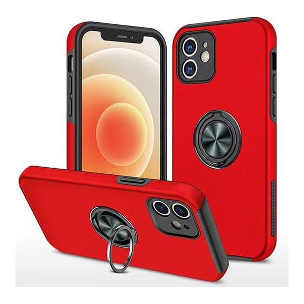 Photos - Case Circular Entronix - iPhone 11  with 360º  Ring Gripstand for Ultimate Protection - Red 
