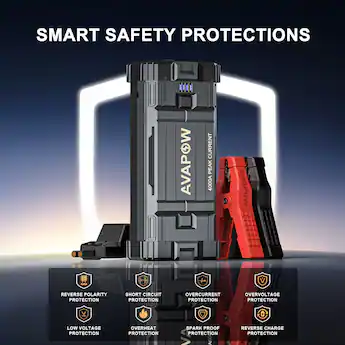 AVAPOW Car Jump Starter 4000 amp peak 27800 milliamp hour Portable Battery Booster 12 Volt Jump Box with Fast Charging A58-B
