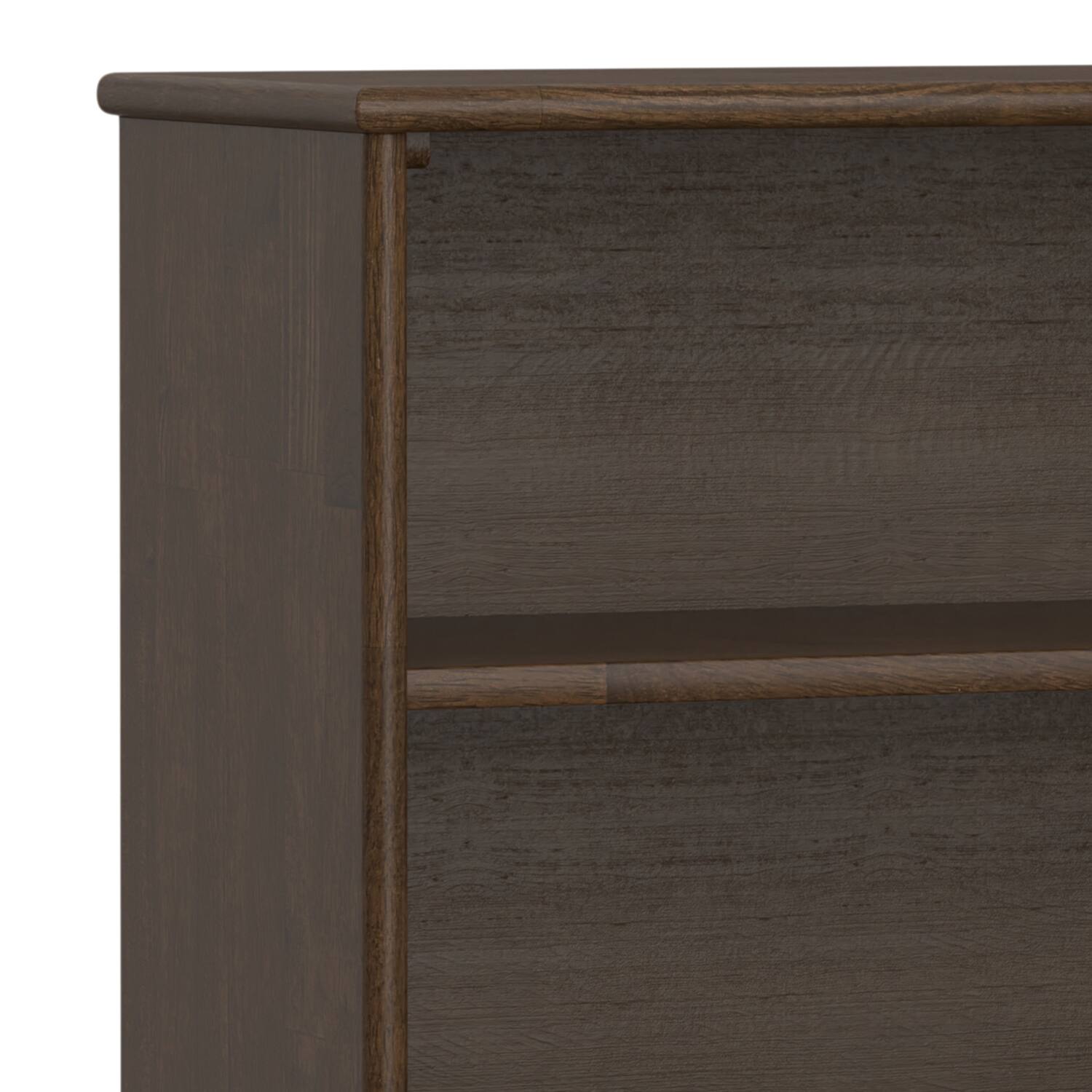Alt View 2. Simpli Home - Draper SOLID HARDWOOD 30 inch x 64 inch Mid Century Modern Low Bookcase in Walnut Brown - Walnut Brown.