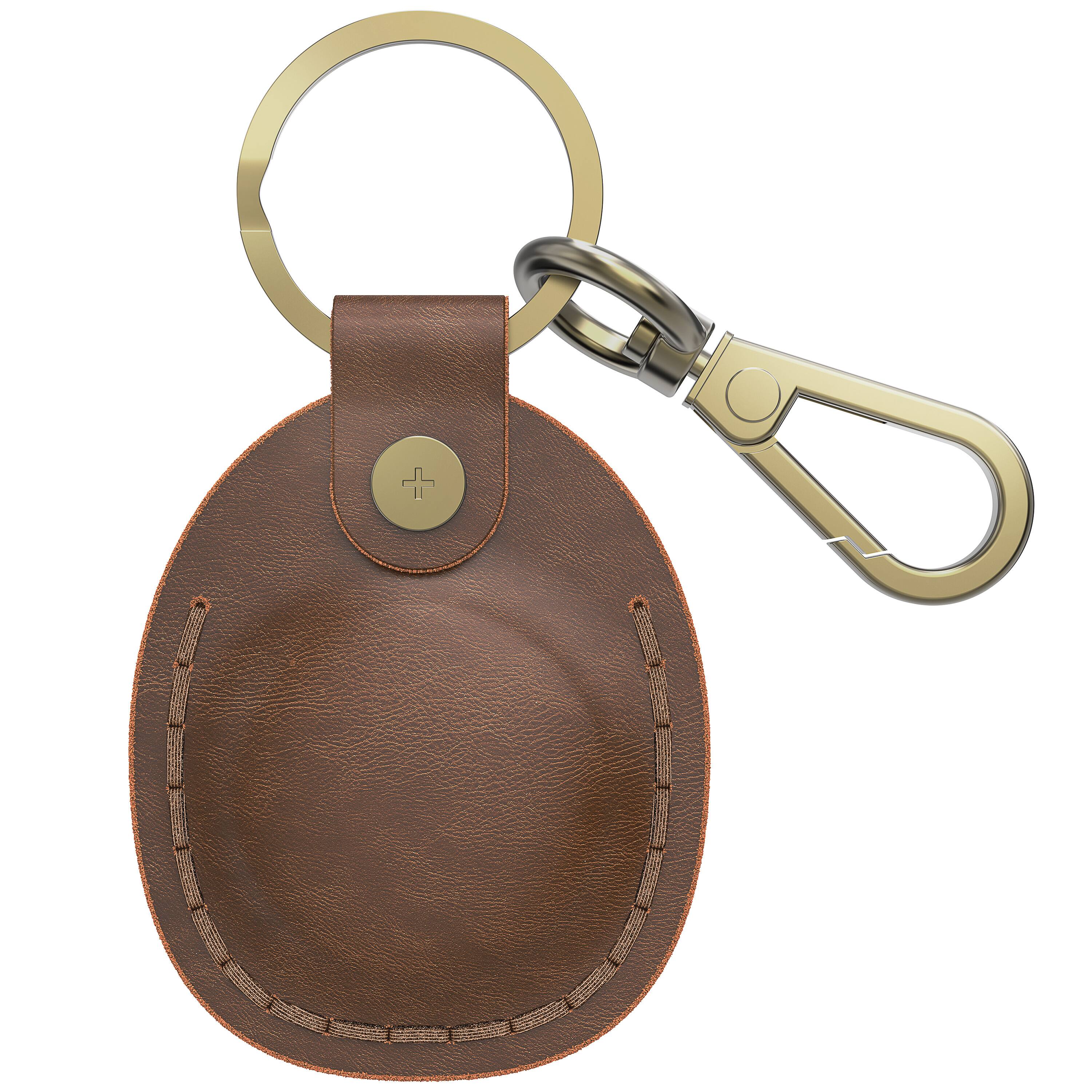 Alt View 1. Vena - For Apple AirTag Holder, AirTag Keychain Genuine Leather, AirTag Case Cover For Pet Dog Cat Collar Luggage, Brown - Brown.