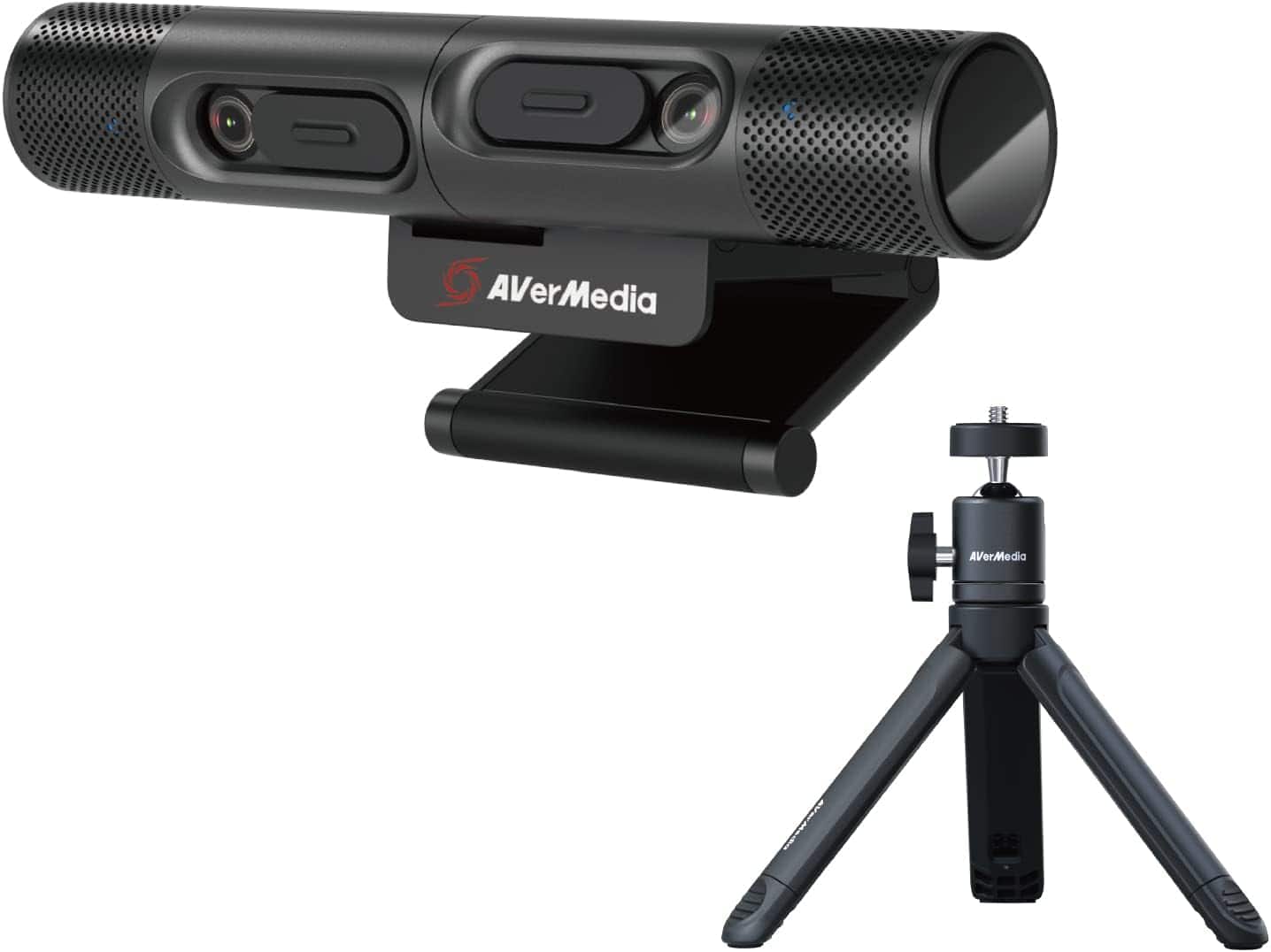 AVerMedia - PW313D DualCam, Two Autofocus Cameras in 2K30fps and 1080p30fps,Works with Zoom, Teams, Skype, Includes Tripod