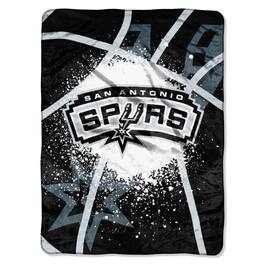 Northwest - San Antonio Spurs NBA Shadow Play Raschel Royal Plush 60x80 Twin Throw/Blanket - Multi