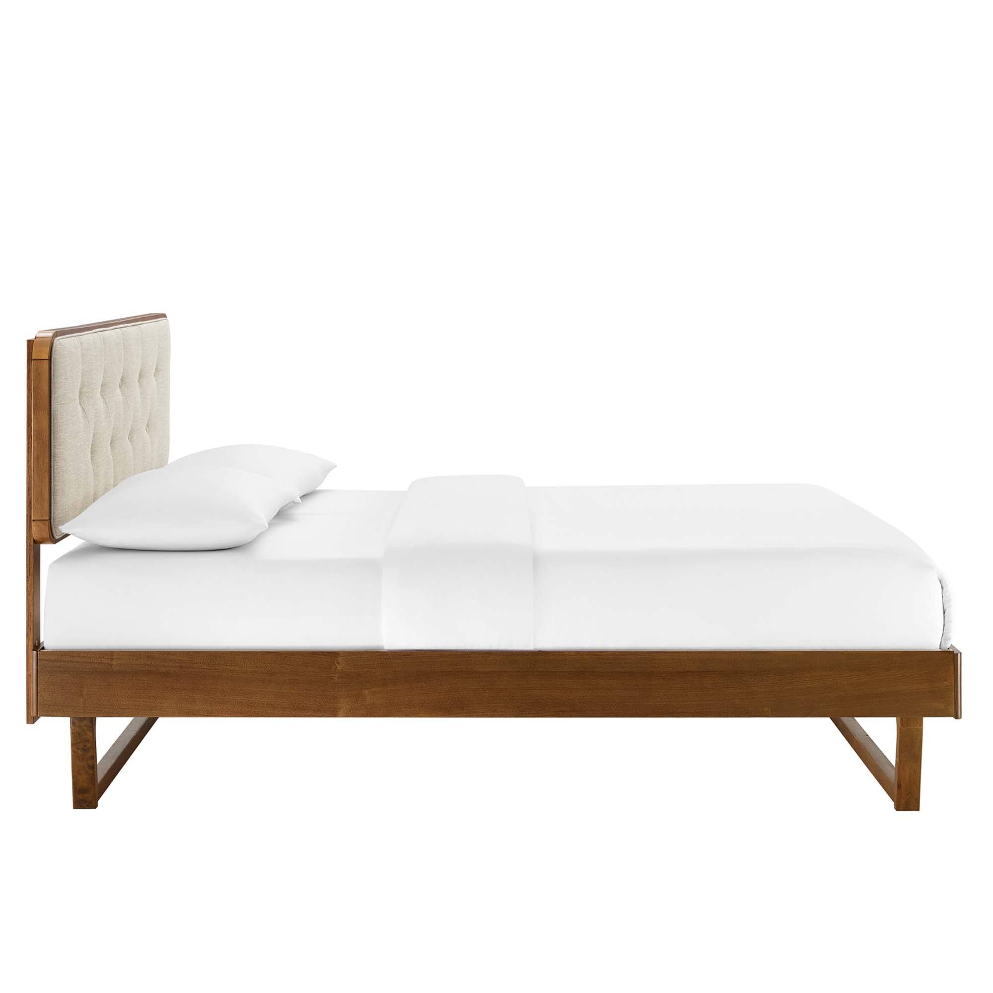 Alt View 2. Modway - Yasmine Channel Tufted Performance Velvet Full Platform Bed - White.