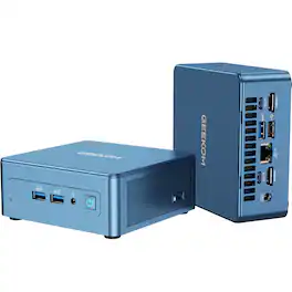 Geekom - IT12 Mini PC, 12th Gen Intel i5-12450H Mini Computers, 16GB DDR4 RAM/512GB SSD, Windows 11 Pro Pre-installed - Blue