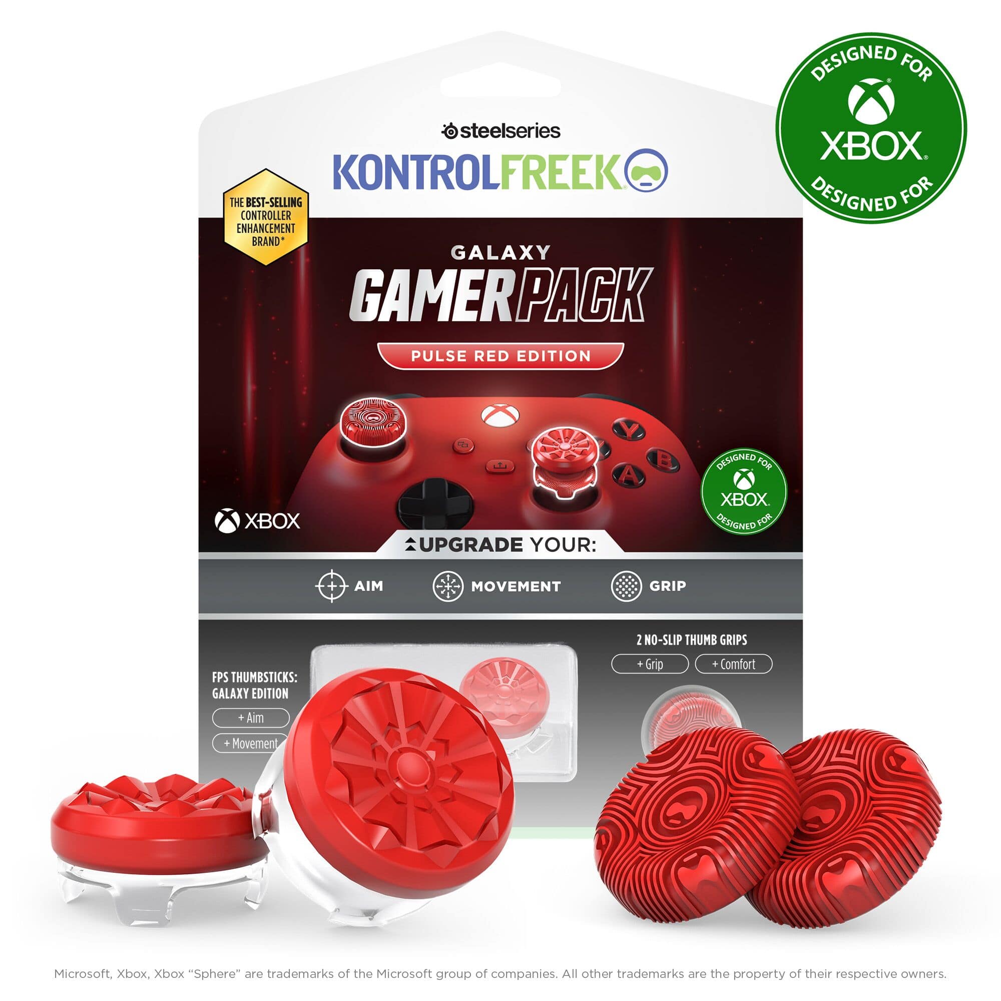 KontrolFreek - GamerPack Thumbsticks, Xbox/Xbox Series X - Red - Front_Zoom