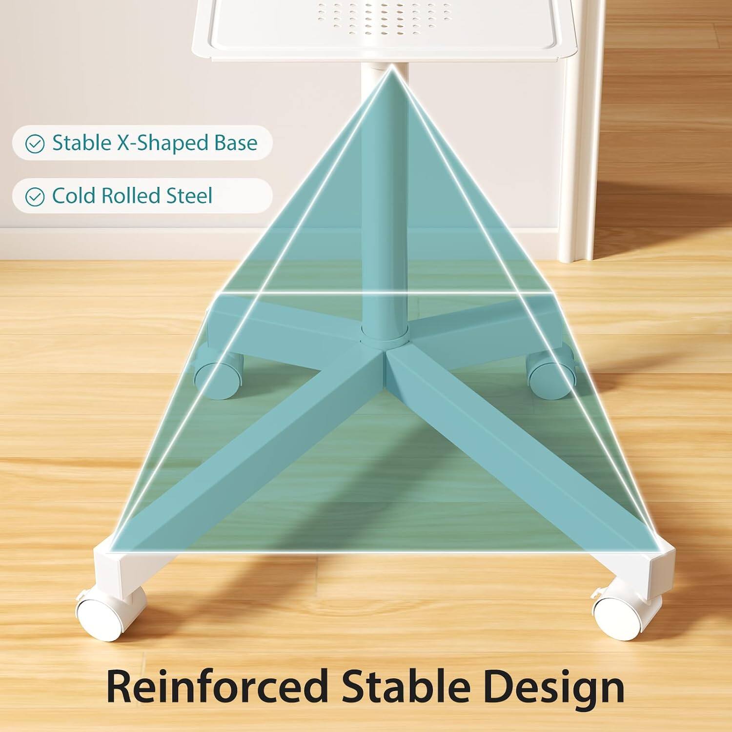 Stable X-Shaped Base  
Cold Rolled Steel  
Reinforced Stable Design