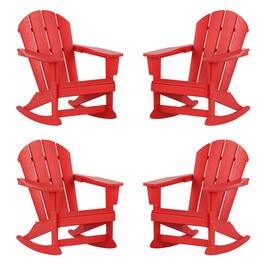 WestinTrends - Malibu Outdoor Patio Porch Rocking Adirondack Chair (Set of 4) - Red