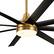 Left. Breezary - 65-Inch Ceiling Fan with 8 ABS Blades, 6-Speed DC Motor, Remote Control with Timer, 2 Downrods, Light/No-Light Options - Gold and Black (With Light).