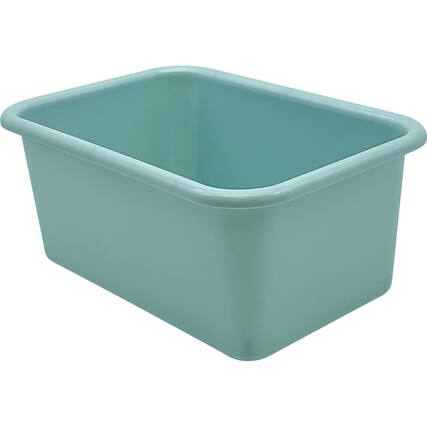 Front. Teacher Created Resources - Teacher Created Resources Small Plastic Storage Bin, Calming Blue.