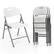 Front. Costway - Costway Folding Chairs Set of 4 HDPE Plastic Chairs with Metal Frame for Home Office - White.
