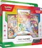 Pokémon 6+ | TRADING CARD GAME
INCLUDES 3 BONUS illustration rare-style PROMO CARDS!
FIRST PARTNER ILLUSTRATION COLLECTION
SERIES 1
3 ADDITIONAL GAME CARDS
MEGA EVOLUTION
IN THIS BOX, YOU'LL FIND:
1. Promo Cards
2. Sticker Sheet
3. Boosters