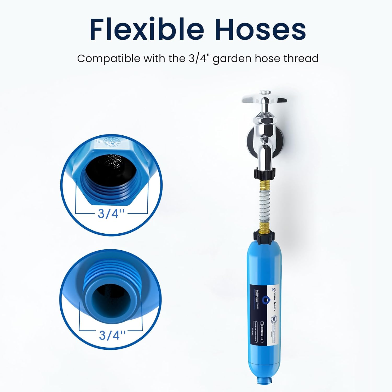 Flexible Hoses

Compatible with the 3/4" garden hose thread

3/4"

3/4"
