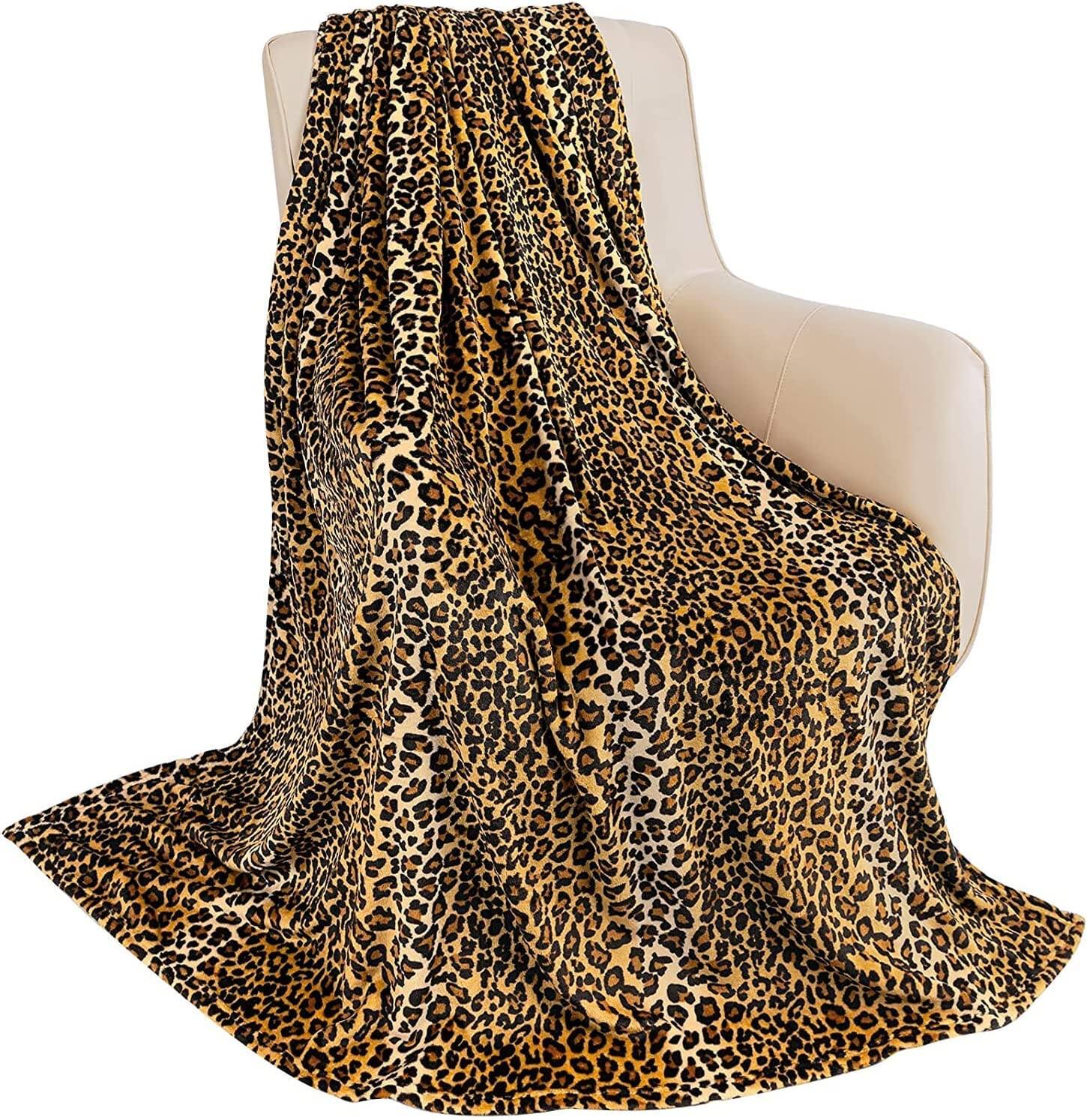 Brown Leopard Print Fleece (90x108 IN)