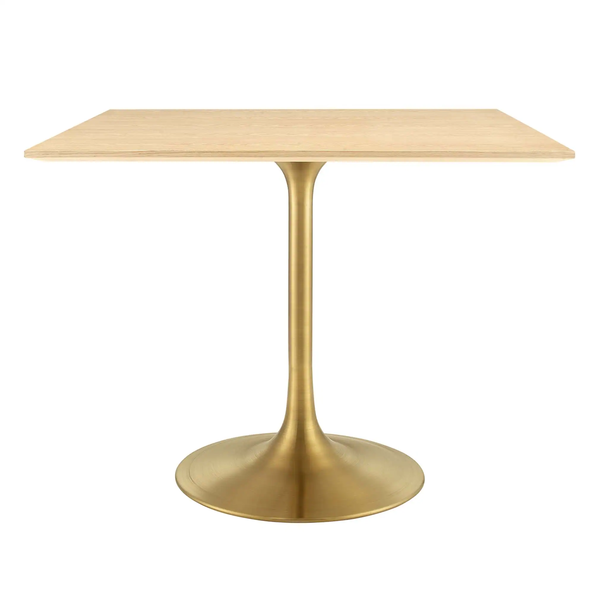 Angle. Modway - Lippa Square Wood Dining Table - Gold Natural.