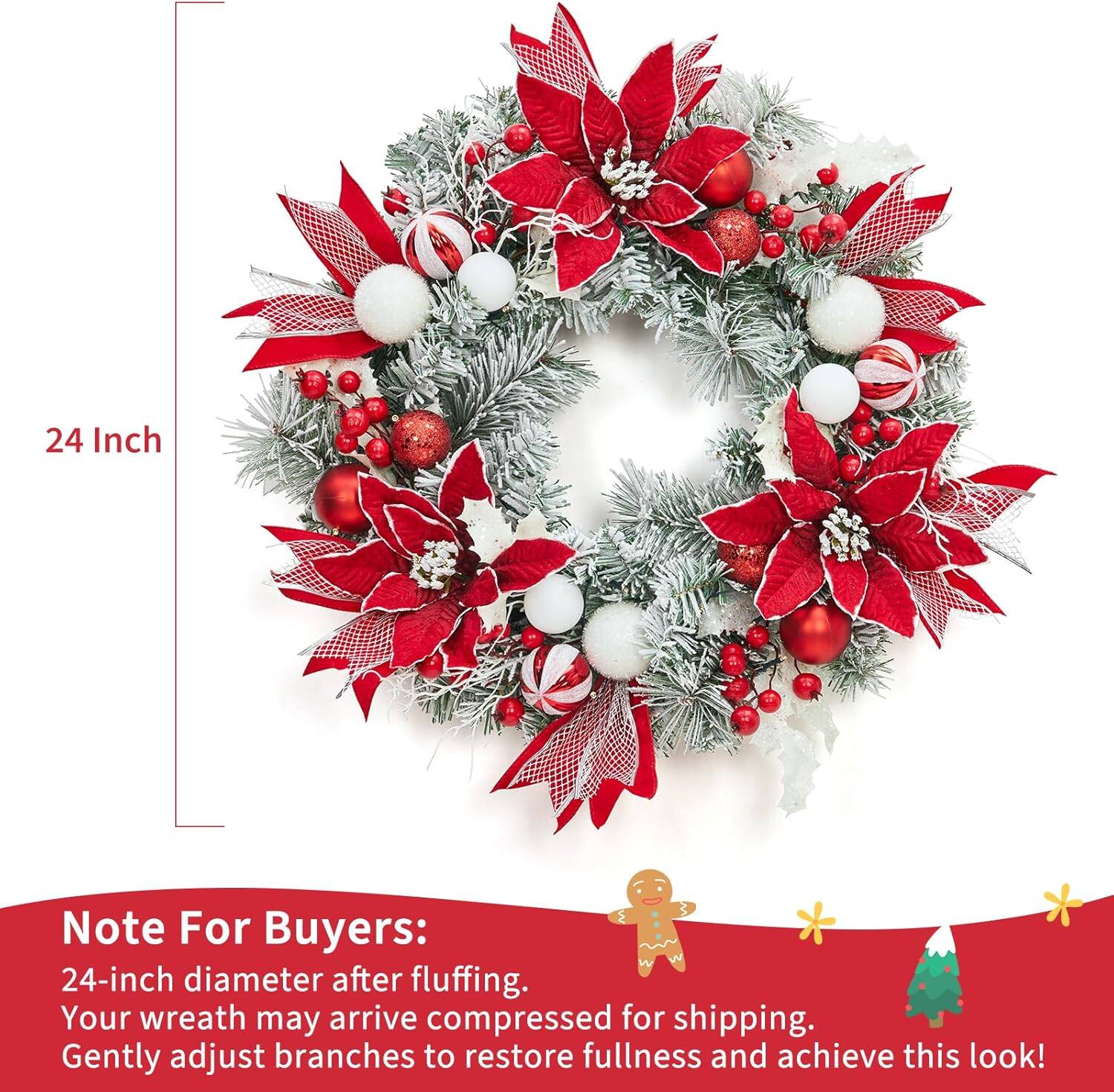 24 Inch

Note For Buyers:
24-inch diameter after fluffing. Your wreath may arrive compressed for shipping. Gently adjust branches to restore fullness and achieve this look!