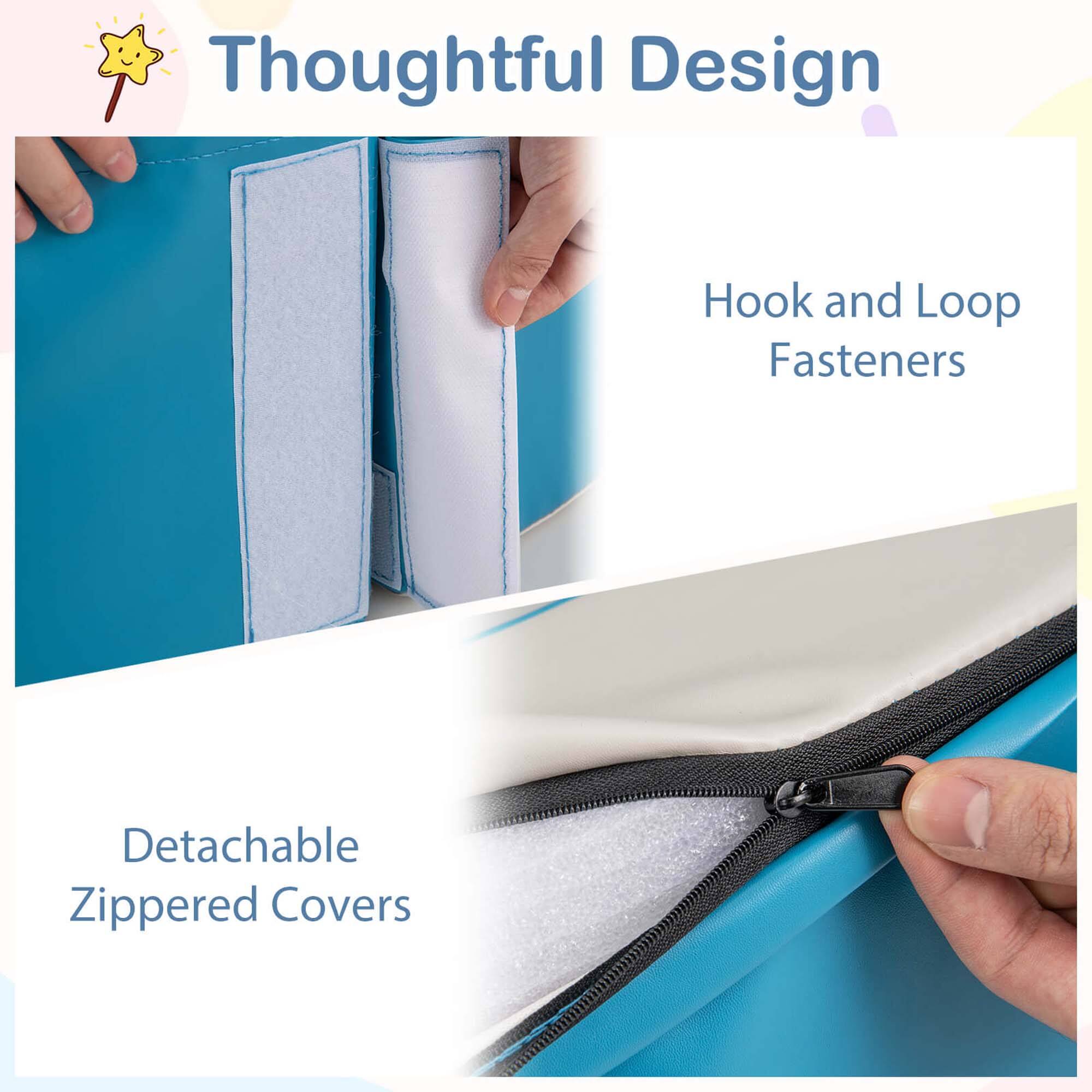Thoughtful Design

Hook and Loop Fasteners

Detachable Zippered Covers