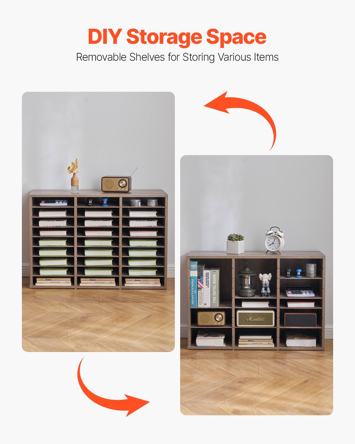 DIY Storage Space  
Removable Shelves for Storing Various Items