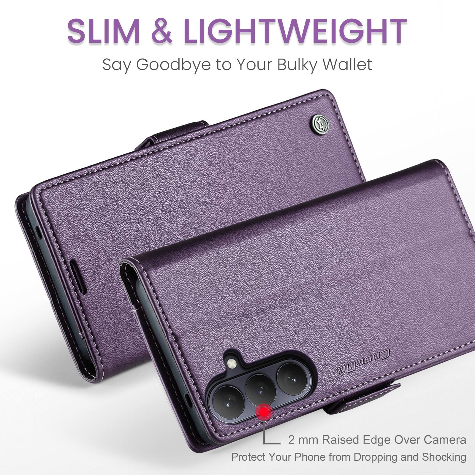SLIM & LIGHTWEIGHT  
Say Goodbye to Your Bulky Wallet  

2 mm Raised Edge Over Camera  
Protect Your Phone from Dropping and Shocking