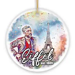 OrnamentallyYou - Artistic Eiffel Tower Unique Ceramic Ornament Handcrafted Paris Decor - Multi-colored