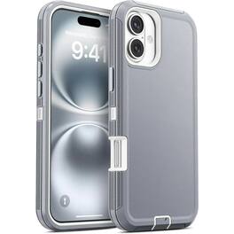 Entronix - Heavy Duty Case for iPhone 17 - Triple-Layer Protection - Gray
