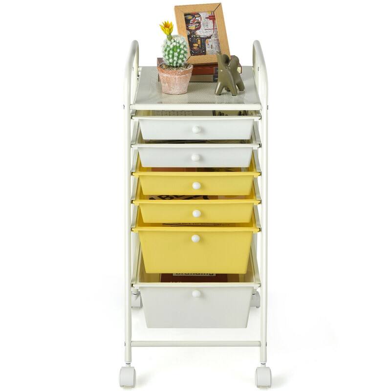 WELLFOR - 6 Drawer Rolling Storage Cart Organizer,Art & Craft Storage Cart Tools Scrapbook Paper Office School Organizer - Yellow price history on PriceWatchPro