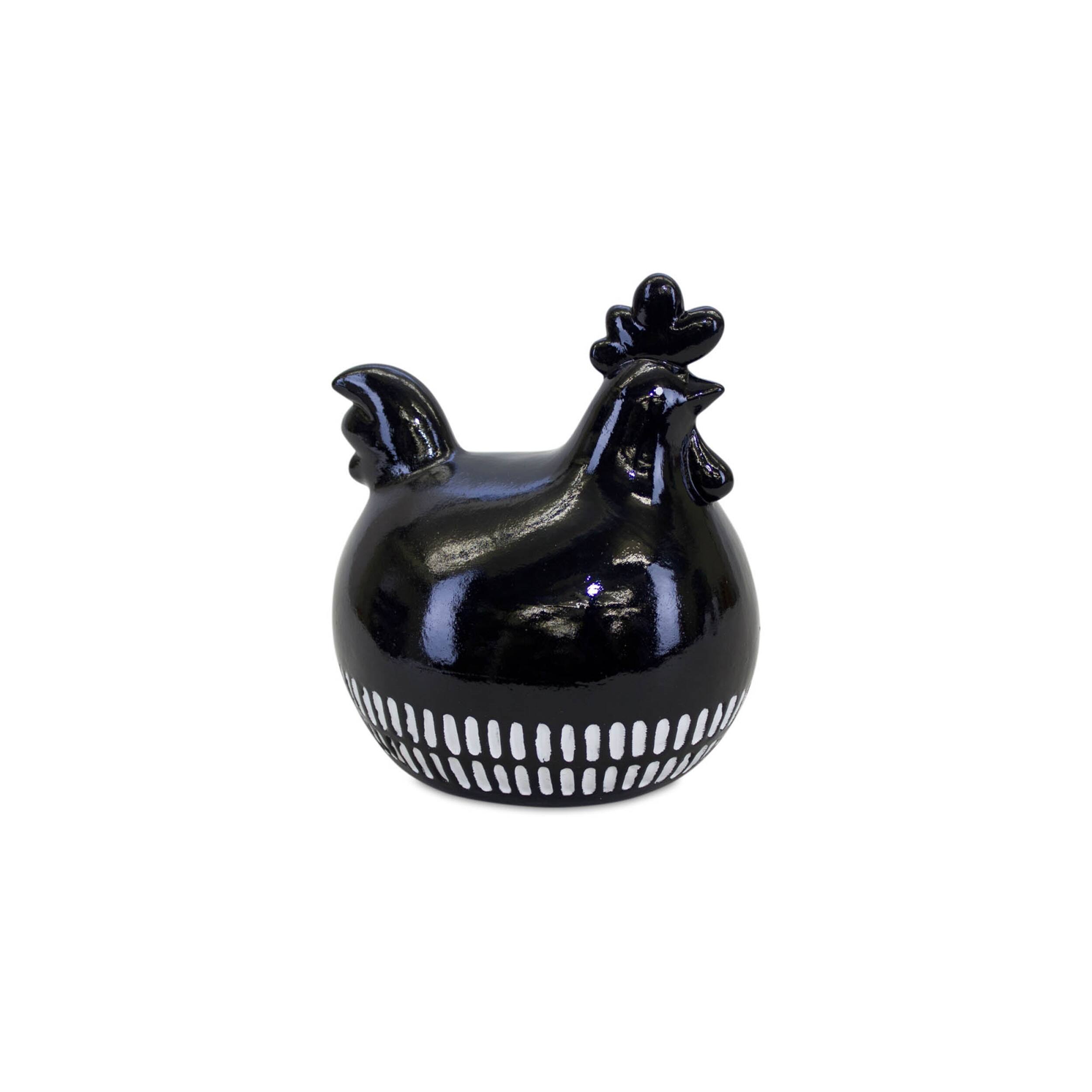 Alt View 1. BreeBe - Modern Black and White Chicken Decor (Set of 2) - Black, White.