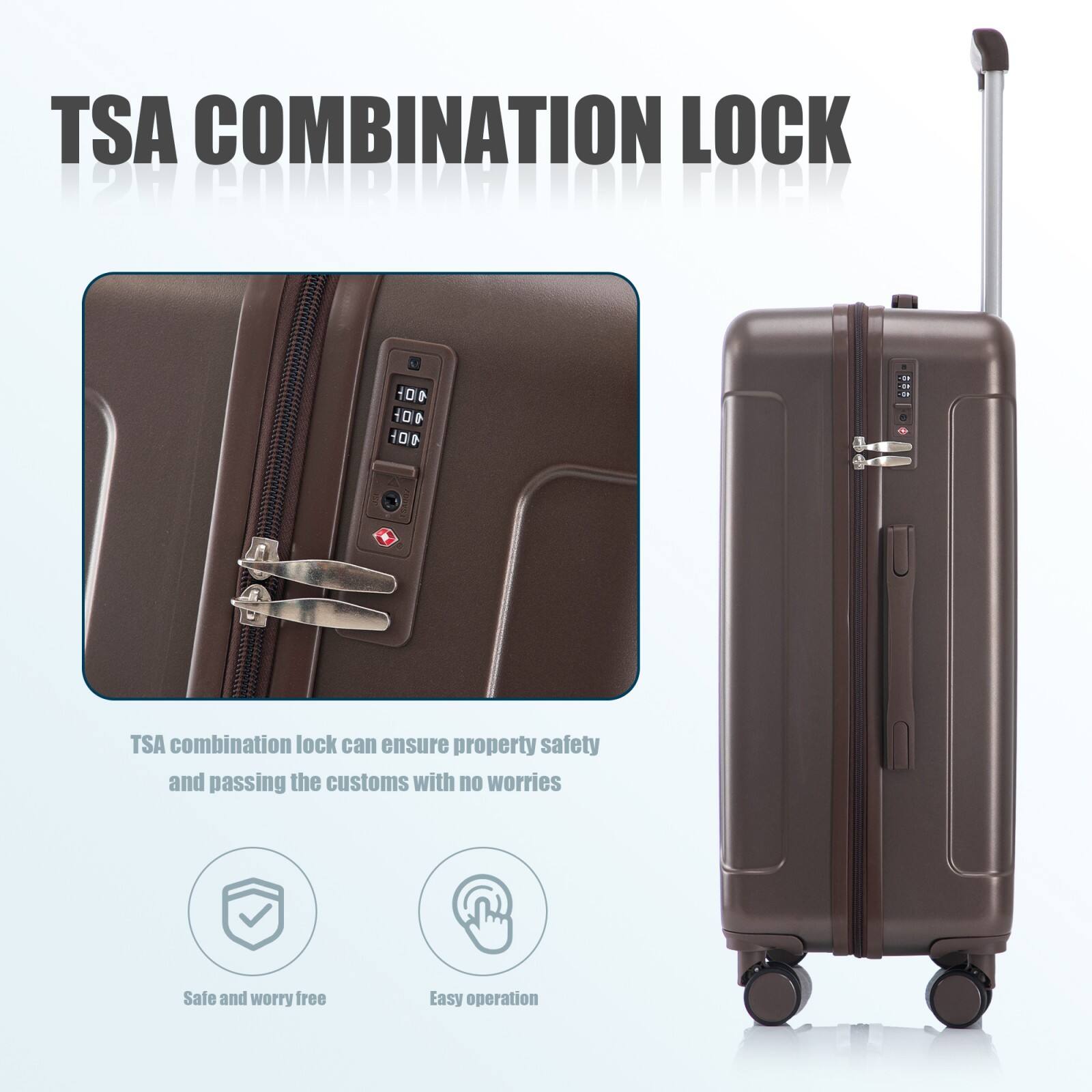 TSA COMBINATION LOCK

TSA combination lock can ensure property safety and passing the customs with no worries

- Safe and worry free
- Easy operation