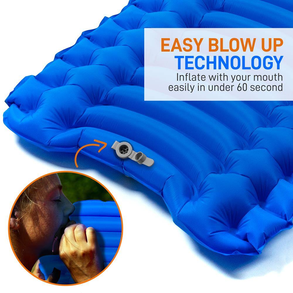 EASY BLOW UP TECHNOLOGY  
Inflate with your mouth easily in under 60 seconds
