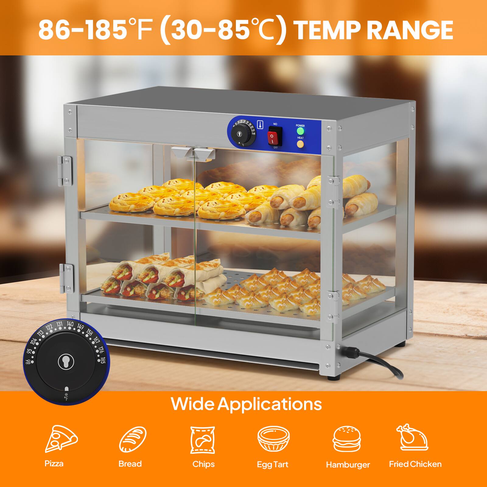 86-185°F (30-85°C) TEMP RANGE

Wide Applications
- Pizza
- Bread
- Chips
- Egg Tart
- Hamburger
- Fried Chicken