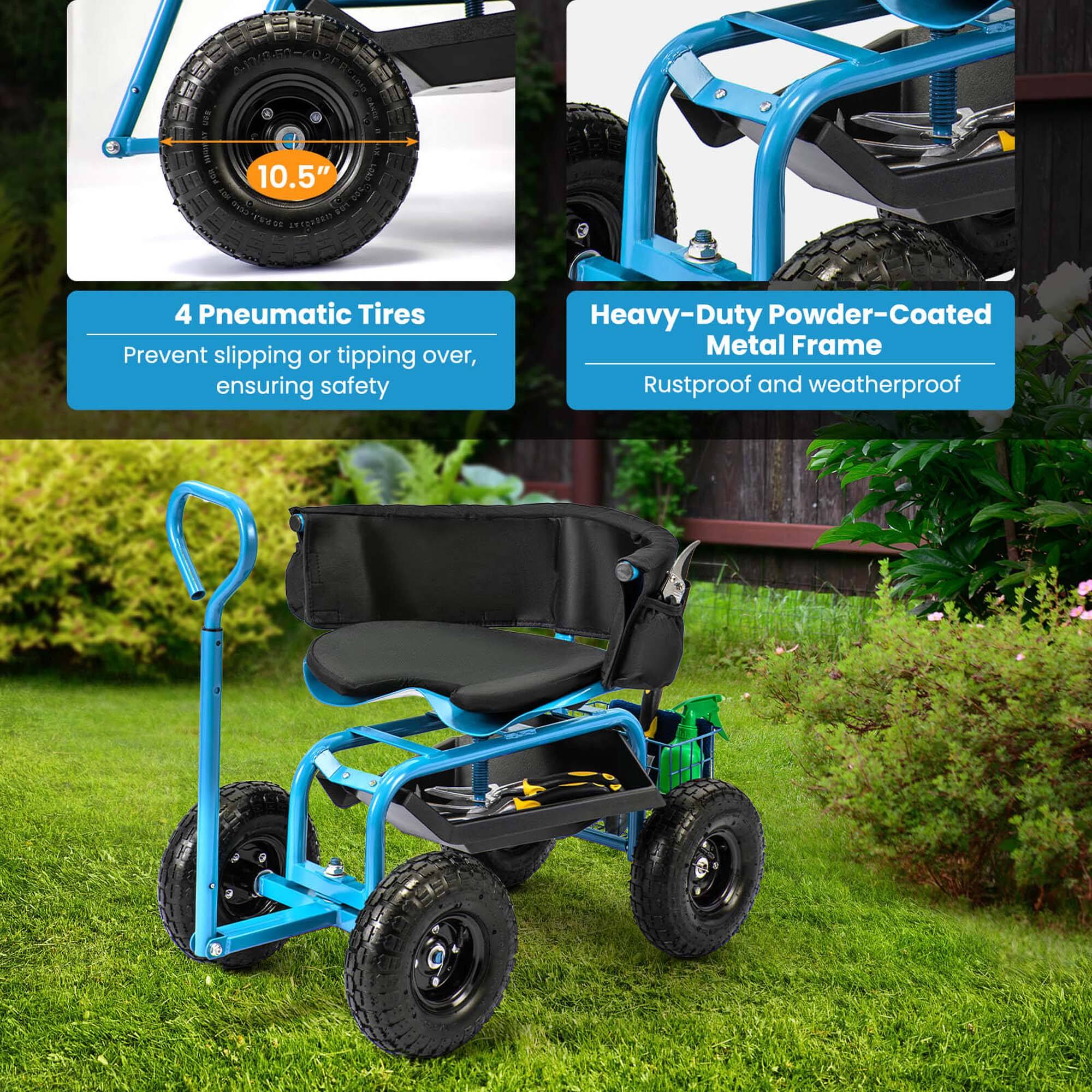 0404300 ORFFMS I FOR 10.5" i Ps

- 4 Pneumatic Tires
  - Prevent slipping or tipping over, ensuring safety

- Heavy-Duty Powder-Coated Metal Frame
  - Rustproof and weatherproof