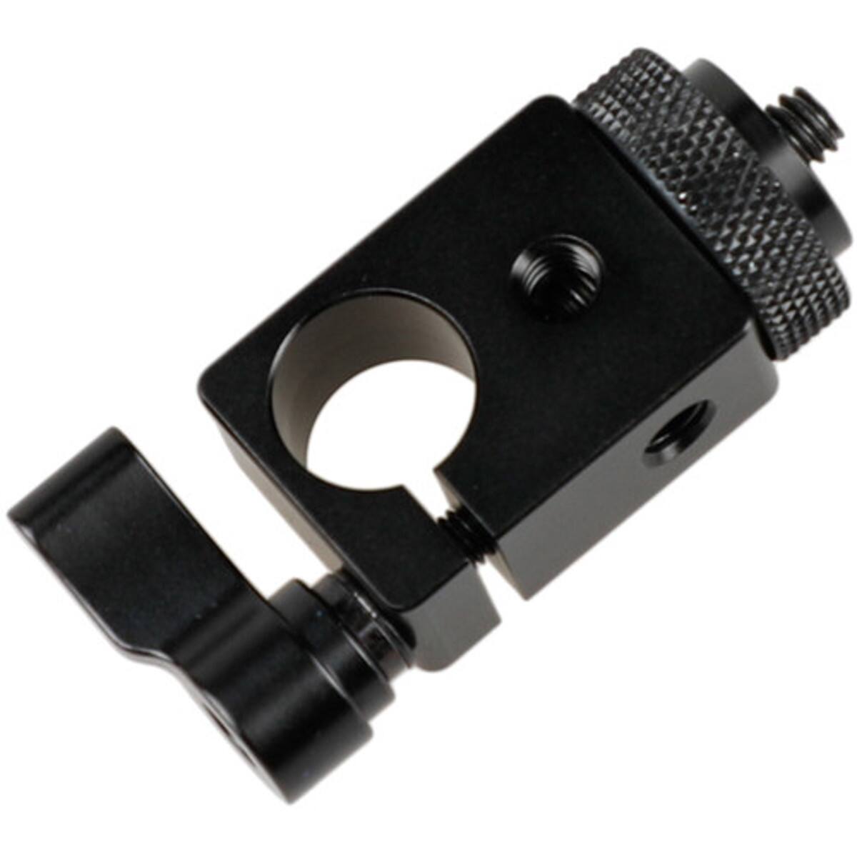 Alt View 2. CAMVATE - CAMVATE 15mm Single Rod Clamp with 1/4"-20 Screw Adapter, Black Lever.
