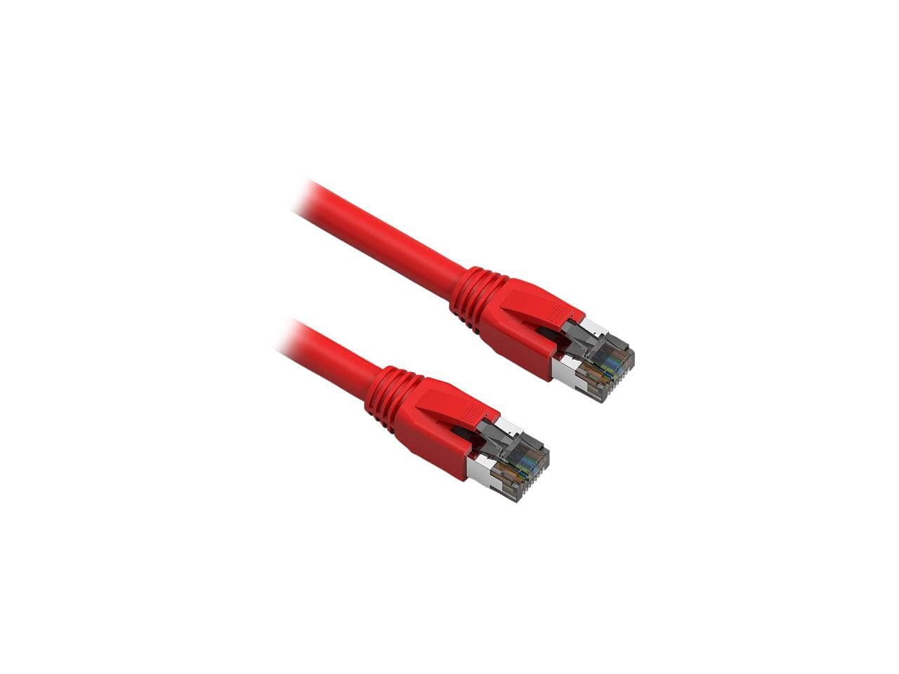 Nippon Labs - Cat8 RJ45 0.5FT 40Gbps 2000MHz S/FTP Ethernet Cable (Red)