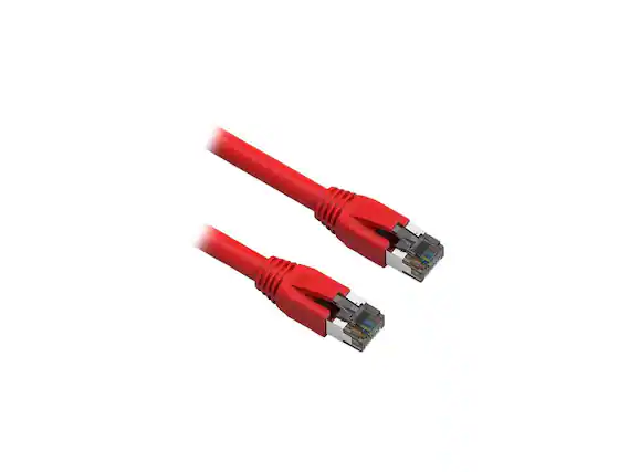 Front. Nippon Labs - Nippon Labs Cat8 RJ45 0.5FT 40Gbps 2000MHz S/FTP Ethernet Cable (Red).