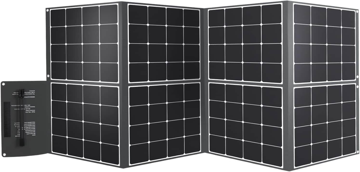 Renogy - 400W Portable Solar Panel Foldable Solar Blanket, for Power Station Outdoor Camping RV Solar Generator - Black