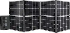 Front. Renogy - 400W Portable Solar Panel Foldable Solar Blanket, for Power Station Outdoor Camping RV Solar Generator - Black.