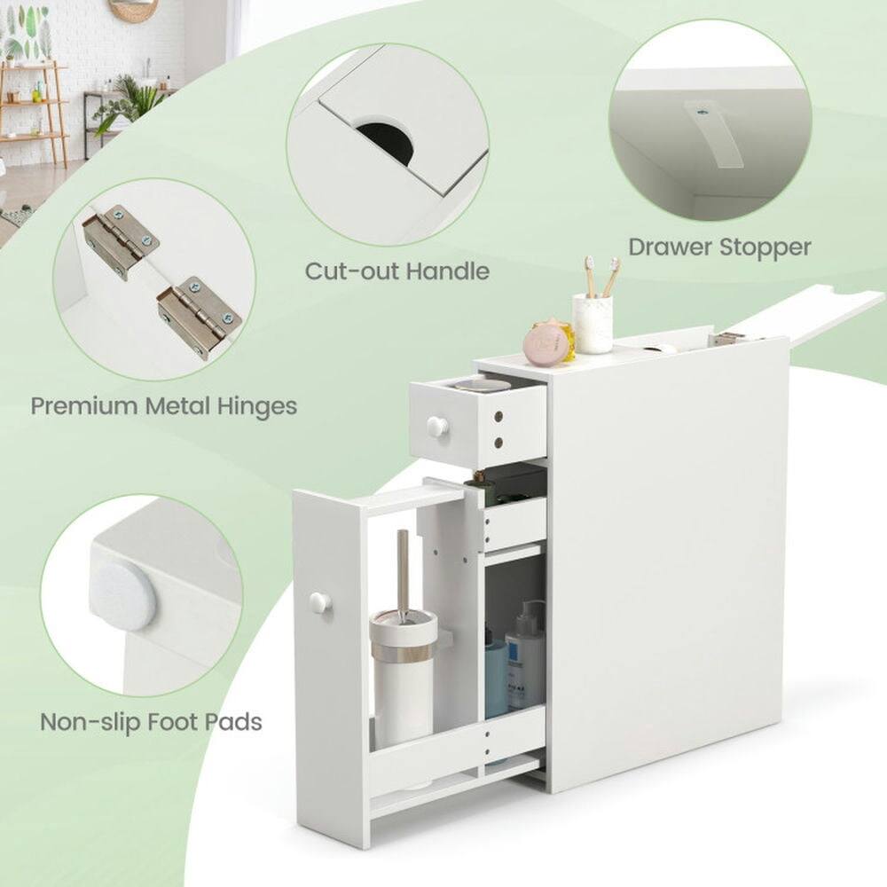 Cut-out Handle Drawer Stopper Premium Metal Hinges Non-slip Foot Pads