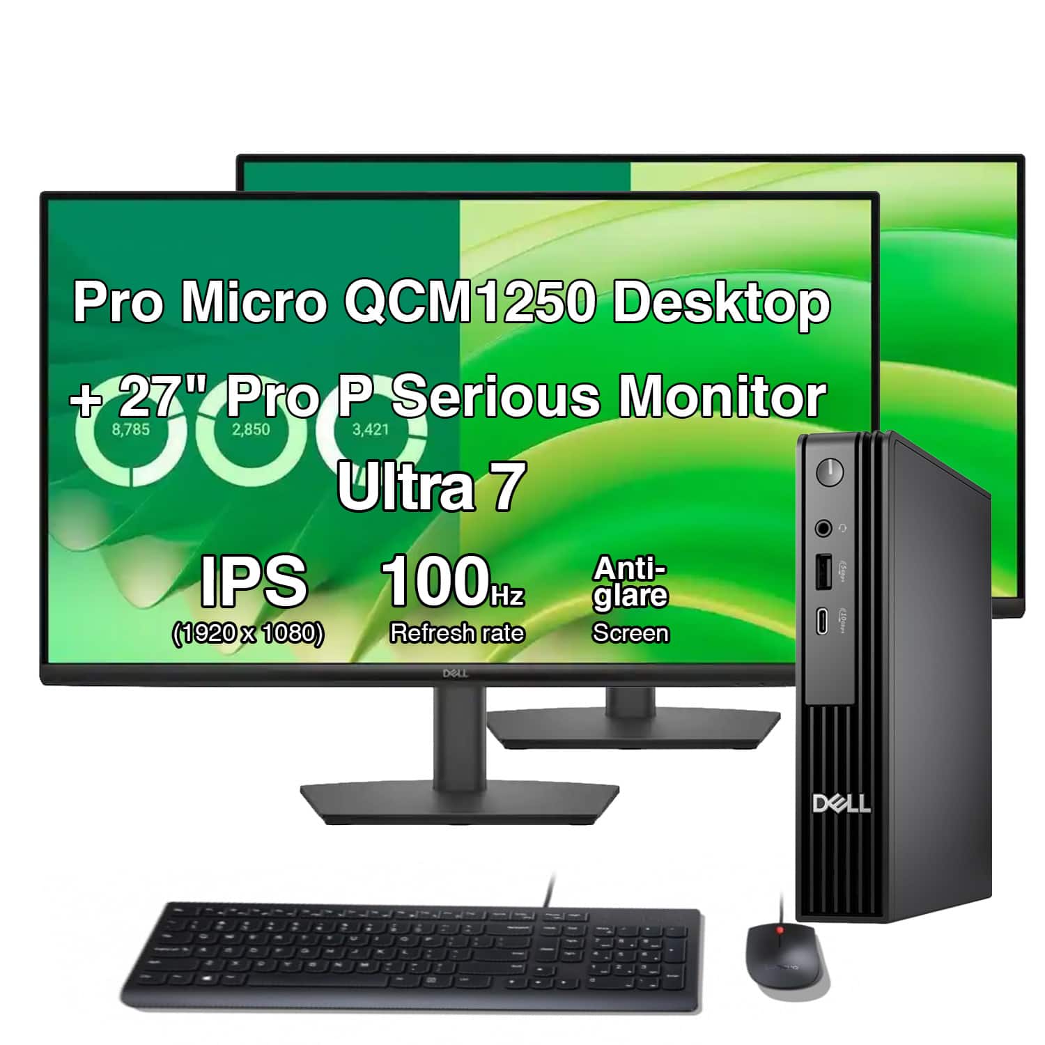 Dell - Upgraded - Pro Slim Plus QBS1250 Desktop (Ultra 7-265, 32GB, 1TB SSD, Intel Graphics, Win 11 Pro) With 27" monitor,2 Pack - Black