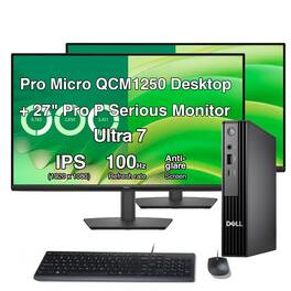 Dell - Upgraded - Pro Slim Plus QBS1250 Desktop (Ultra 7-265, 32GB, 1TB SSD, Intel Graphics, Win 11 Pro) With 27" monitor,2 Pack - Black