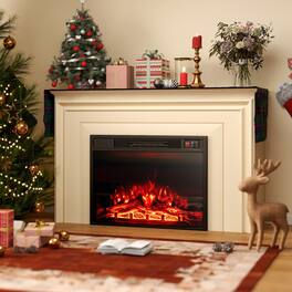 Boyel Living - 23 Inch Electric Fireplace Insert Fireplace Heater with Adjustable Flame Color