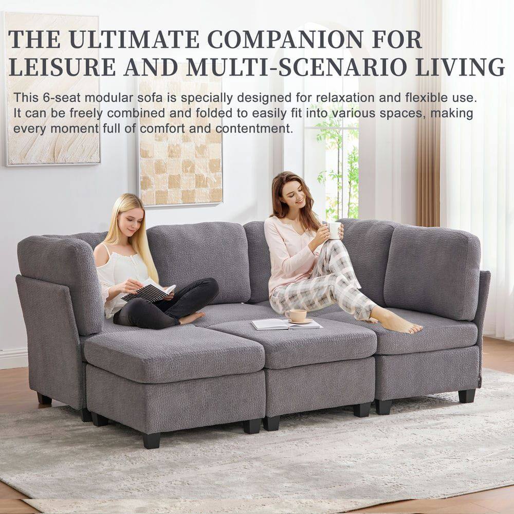 THE ULTIMATE COMPANION FOR LEISURE AND MULTI-SCENARIO LIVING

This 6-seat modular sofa is specially designed for relaxation and flexible use. It can be freely combined and folded to easily fit into various spaces, making every moment full of comfort and contentment.